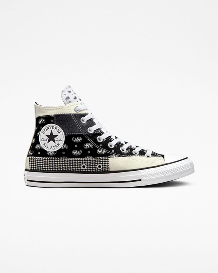 Men\'s Converse Chuck Taylor All Star Hacked Patterns High Top Shoes Beige / Black / White | AU 3C146V